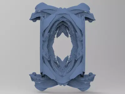 Baroque Gilded Drake frame 3 3D model