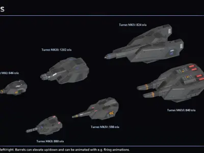 Spaceship Destroyer Explorer Low-poly 3D model