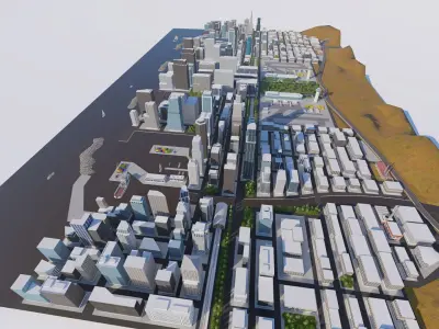 City-modern city- urban 3D model