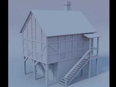 medieval house Free low-poly 3D model