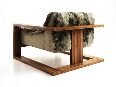 Fur Lounge Chair 3D model