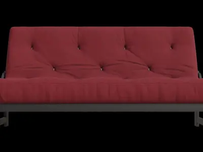 Red Futon Sofa Low-poly 3D model