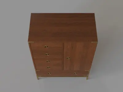 Malone Campaign Chifforobe Walnut 3D model