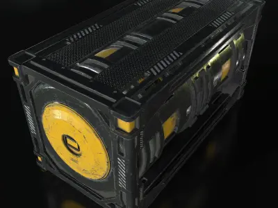 Sci Fi Crate Barrel PBR Textures Real Time  Low-poly 3D model