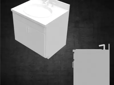 Bathroom sink with cabinet minimal for architects and designers Low-poly 3D model