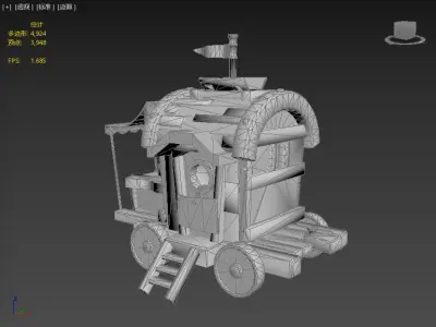 Stylish carriage Low-poly 3D model