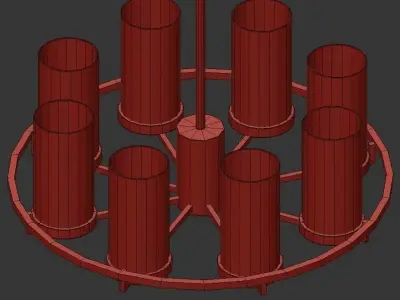 Goran chandelier with gold and clear glass shades 3D model
