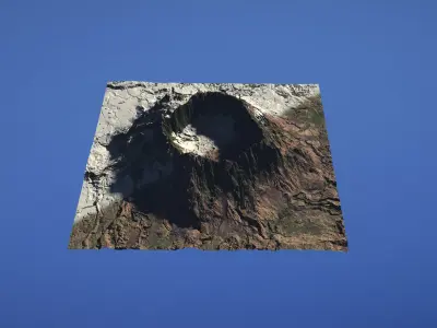 Landscape Environment Volcano Snow 32 Low-poly 3D model