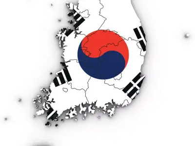 3d Political Map of South Korea 3D model