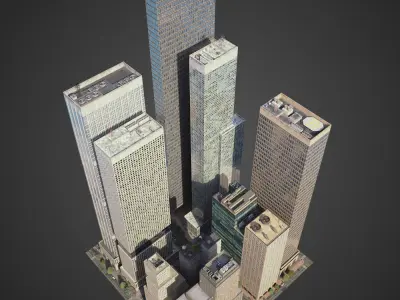 Realistic City District H2-C8 3D model