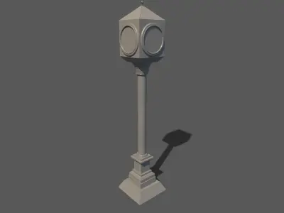 town clock pbr materials Low-poly 3D model