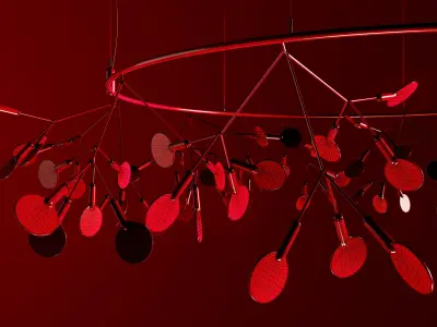 Chandelier Moooi Heracleum Big O Small BLACK 3D model