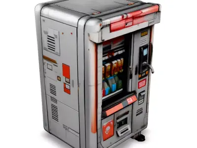 SciFi Vending Machine Game Asset Low-poly 3D model