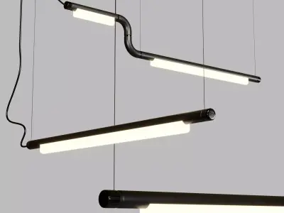 Pipeline CM2 LED Linear Suspension Light Low-poly 3D model