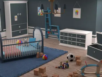 Baby Room 3D model Low-poly 3D model