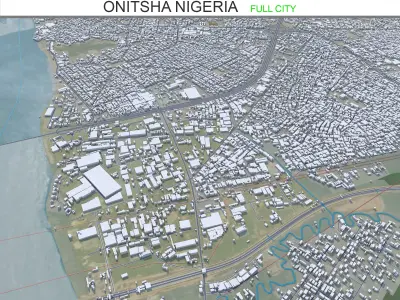 Onitsha Nigeria 40km Low-poly 3D model