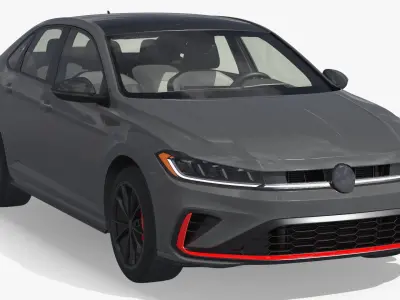  Urban Sport Sedan Vehicle Black Rigged for Maya 