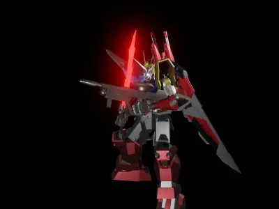 TheMechaNoid 8 gundam robot holding light 3D model