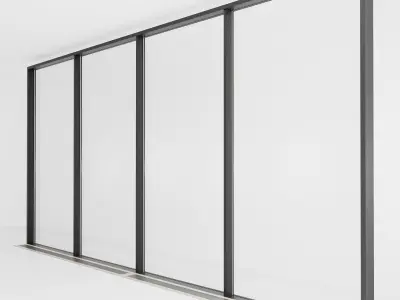 Panoramic glazing Stained glass 44 Low-poly 3D model