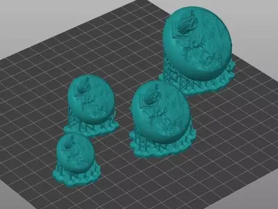 Ancient Ruins Base - 25-32-40-50mm- Pre-supported  3D print model