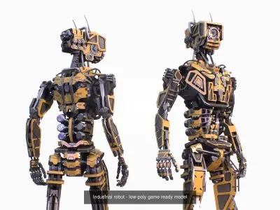 Military and industrial gameready robots pack