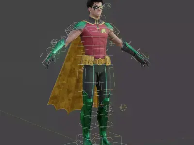 Batman Collection Two Batman Robin and Batcave 3D Model OBJ FBX 3D Model Pack