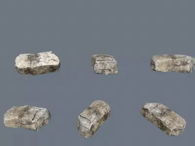 desert stones Low-poly 3D model