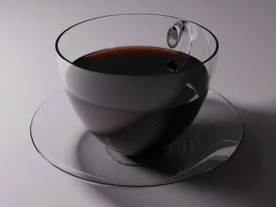 Donut with Cup coffee 3D model