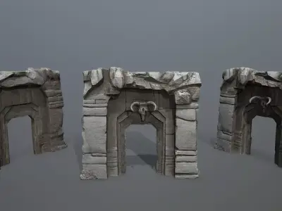 old gate Low-poly 3D model buy