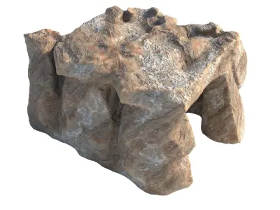 moss rock cave entrance  Low-poly 3D model