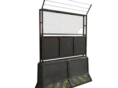 Concrete RoadBlock Barrier Barricade 3D model 5
