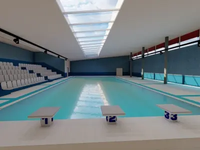 Swimming pool-stadium pool 3D model purchase