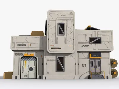 Factory Industrial Sci Fi x20 Low-poly 3D model