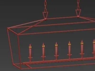 Linear Pendant Bronze RH chandelier 3D model