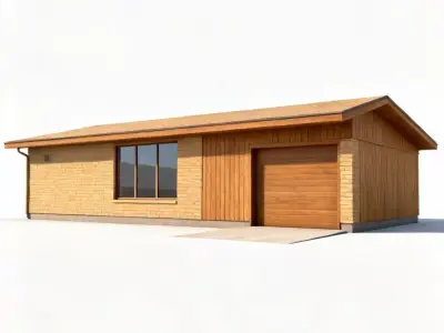 Mid-Century Modern American Ranch House 3D Model Low-poly 3D model