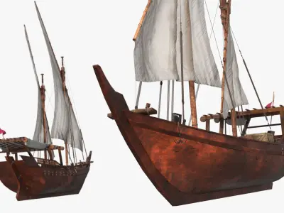  Qatar Dhow Dual Mast Sailing Boat 