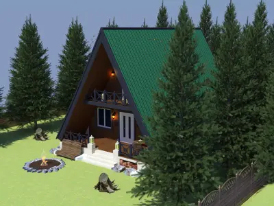 Triangle house 3D model