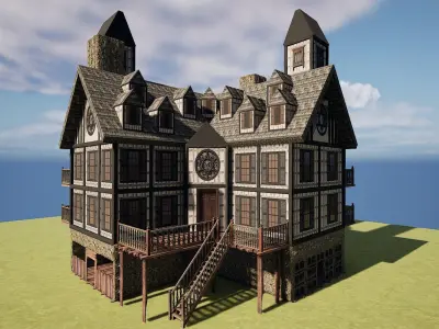 Medieval Fantasy House-Mansion-Manor-Hotel 3D model