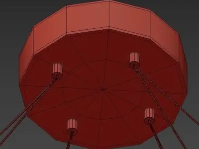 PORTAL pendant light with two curved lines hanging from ceiling 3D model