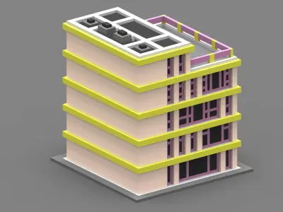 House Voxel - 3 Low-poly 3D model