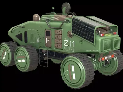 Mars Rover Concept-2-Green 3D model
