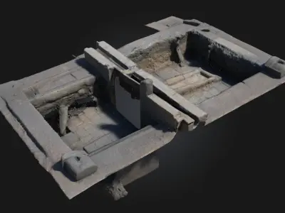 Excavation Site Blueprint Archaeological Layout Model 3D model