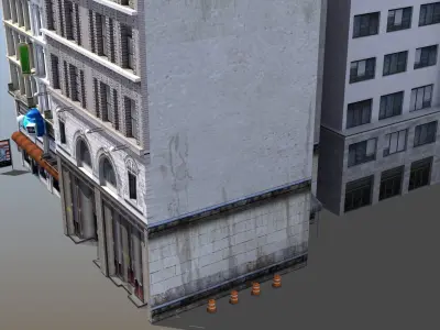 Downtown Stores Low-poly 3D model