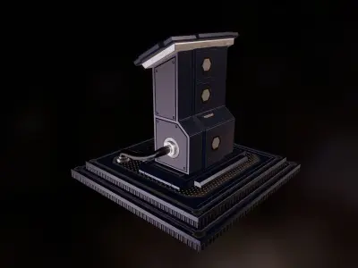 Computer Console Low-poly 3D model