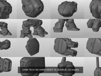 CHIBI TECH SD GAME NIGHT XL BUNDLE 3D Model Pack