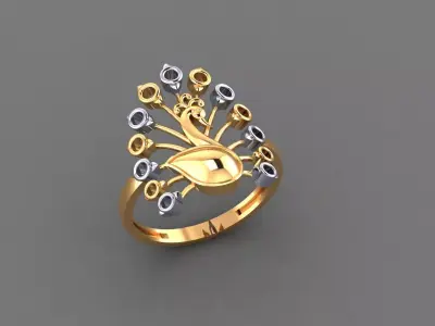 30 LIGHT WEIGHT PEACOCK LADIES RINGS 3DM STL 3D print model