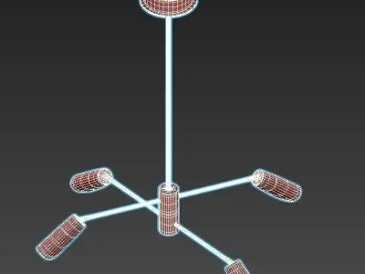 ramond chandelier with four lights and finish 3D model