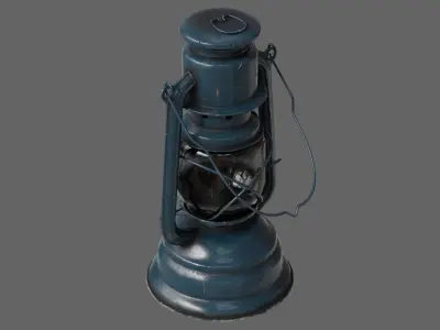 Kerosene lamp Low-poly 3D model get