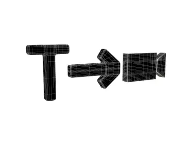Text To Video Icon v1 002 Low-poly 3D model