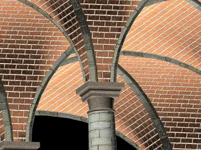 Vaults Collection wooden poles Low-poly 3D model